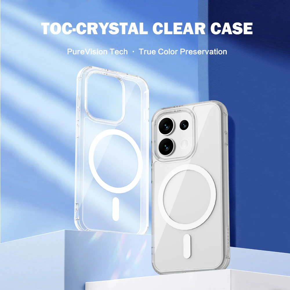 Für Oppo Reno 16 Pro Hülle Magnetische Hartcover TPU+PC Transparente Anti-Sturz-Handyhülle Für Oppo Reno 16 – Detail 1