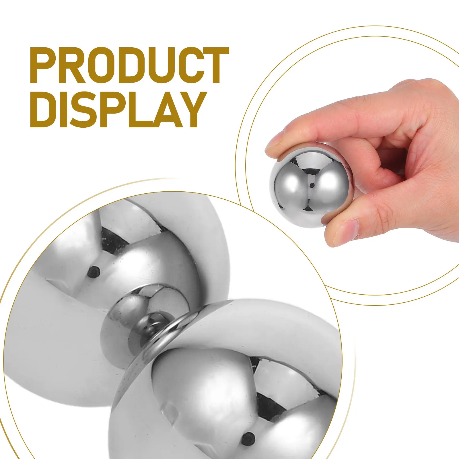2Pcs Fitness Hand Balls Stainless Steel Solid Sphere Hand Exercise Ball Grip Strength Trainer Finger Flexibility Workout