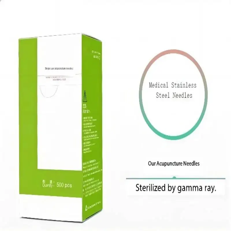 500PCS Disposable Acupuncture Needles 0.25*40mm Sharp Smooth Quality Stable Toughness Good Non-Silver Sterile Needles