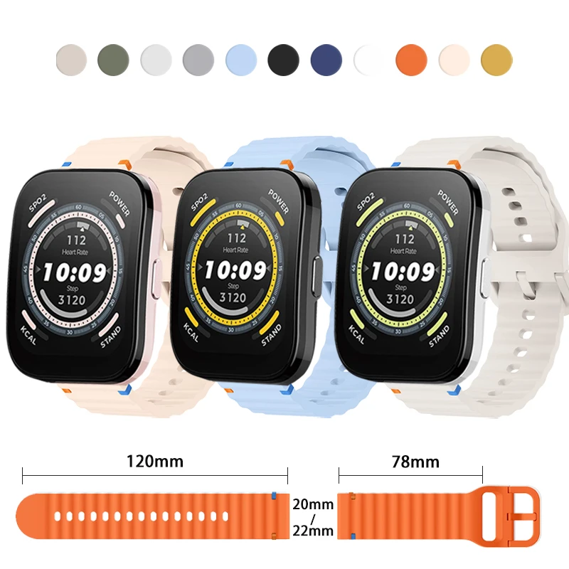 22mm Band for Amazfit Balance/GTR4/Active/Bip Soft Women Men 20mm Strap for Amazfit GTR Mini/Stratos/GTS/ZEPP