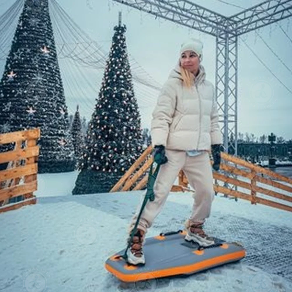 Durable Inflatable Skiing Sled, Portable Snow Sledge for Family, Winter Sports Board, Outdoor Fun
