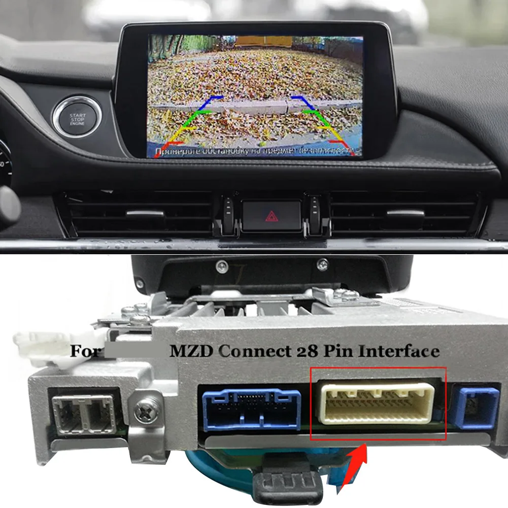 28 Pins Auto Rca Video Omgekeerde Camera Converteer Kabeladapter Voor Mazda 2 3 6 CX-5 Demio Axela Roadster MX-5 Miata