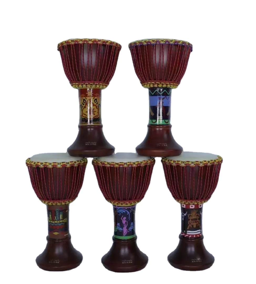 

Traditional Chinese Kids African drums Flexible Wood Toy 8inch African Drum Djembe Peacock drum