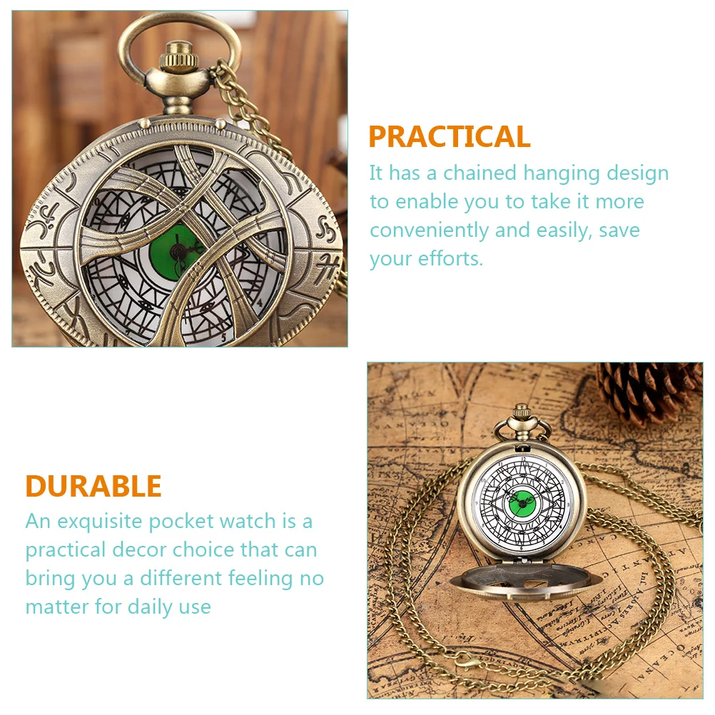 

Retro Style Pocket Watch With Chain Vintage Hanging Watch Ornament Delicate Decorative Pendant Smooth Timepiece For Party Daily