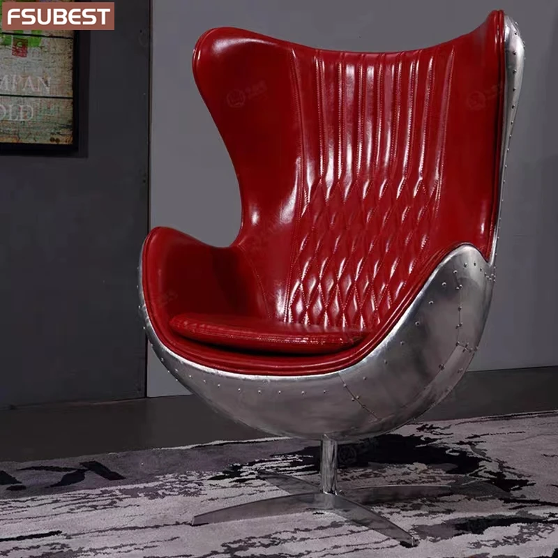 Living Room Chairs Classic Industrial Retro Aluminum Lounge Fauteuils De Salon Armchair Cadeiras Sala Estar Recliner Furniture