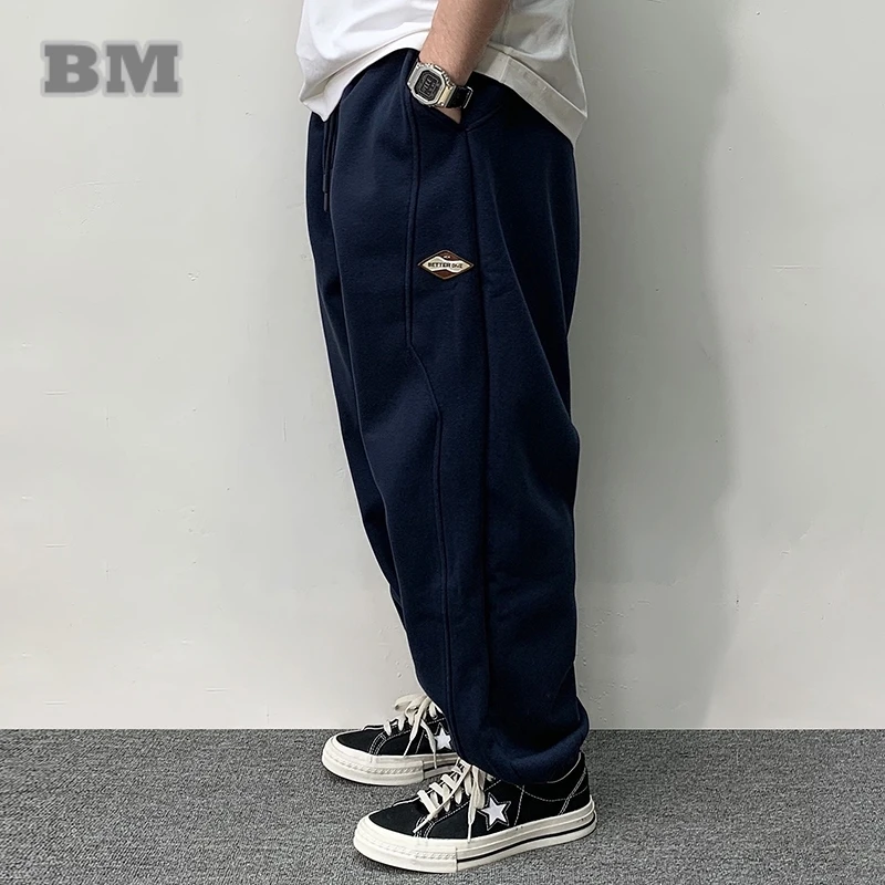 Winter Streetwear Fleece Jogging Pants Men Korean Fashion Sport Pants Thick Running Trousers Harajuku Men'S Clothing Joggers