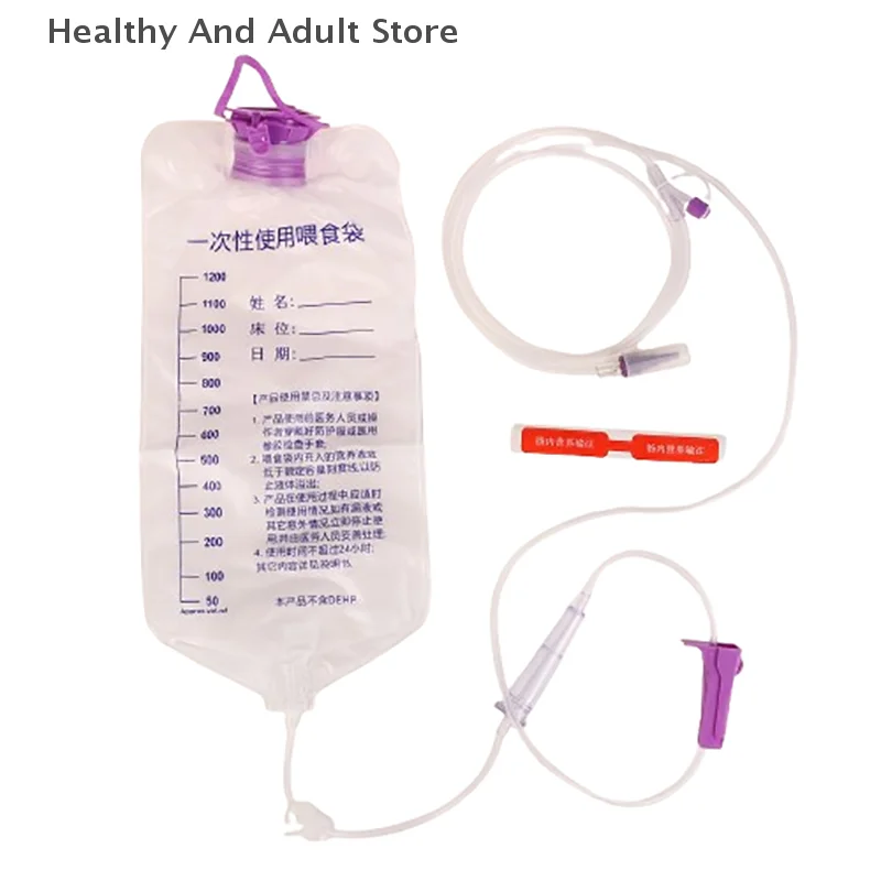 1200 مللي حقيبة تغذية بلاستيكية طبية كيس إمداد التغذية المعوية تغذية الأنف مضخة الجاذبية المغذيات كيس أنبوبي شفاف الصحة
