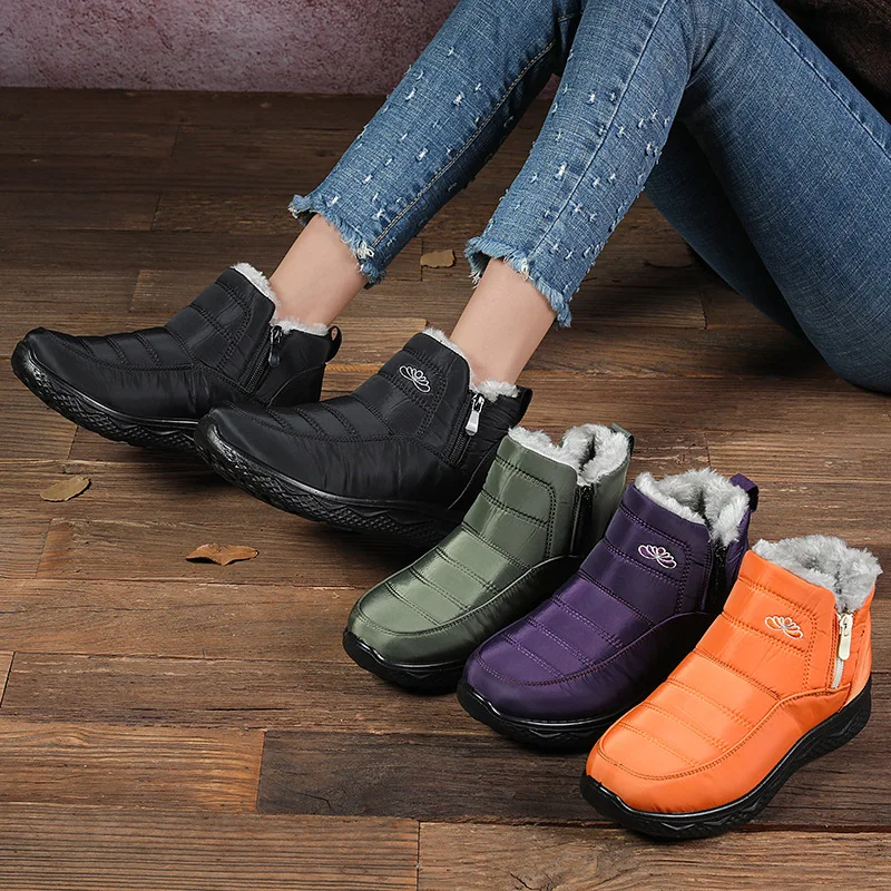 

2025 Winter Cotton Shoes - Women's Autumn-Winter Style Thick and Warm Snow Boots Cross-border Large Size Women's Short Boots