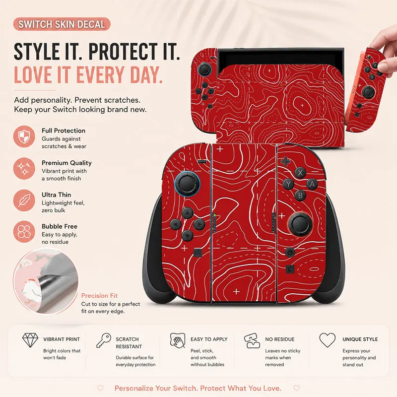 Creative pattern SWITCH game console protective film, with natural touch and comfortable feel, featuring personalized designs