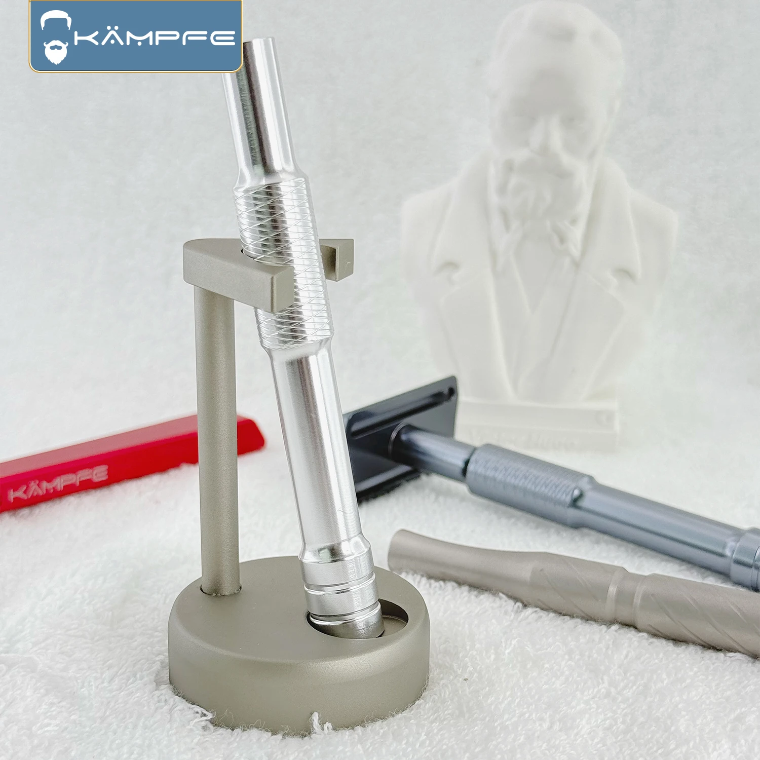 KAMPFE CNC machining AL7075 high-quality aluminum style universal shaver holder suitable for 90% of razors on the market