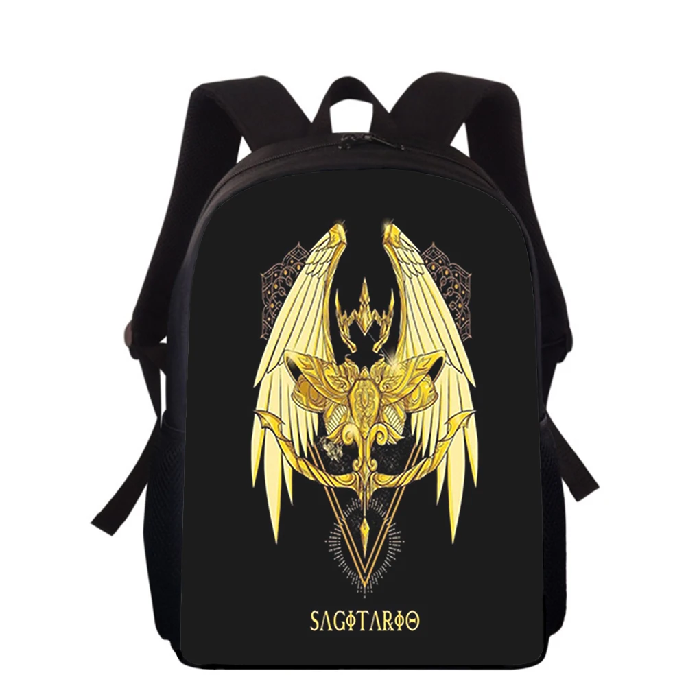 Mochila con estampado 3D de Saint Seiya para niños y niñas, morral de anime japonés de 15 pulgadas para escuela primaria, mochilas para libros