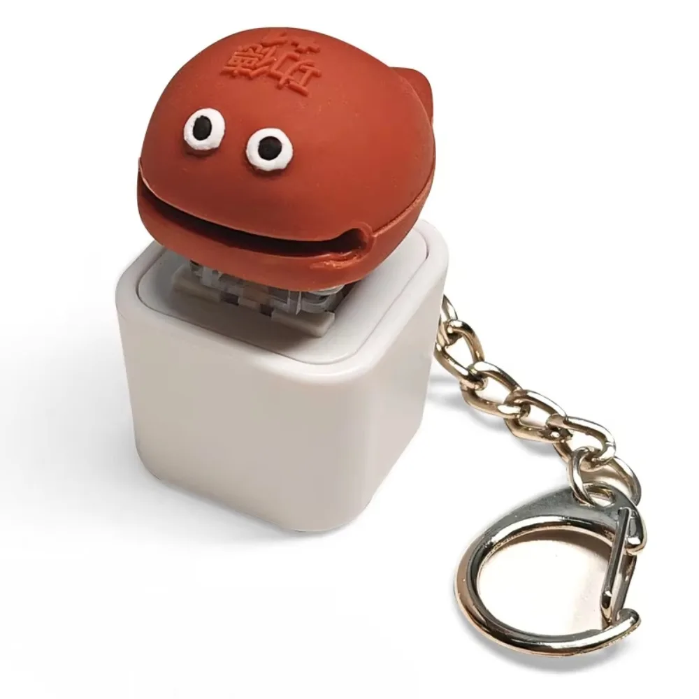 Funny Antistress Wooden Fish Keychain Key Cap Clicker Keychain LED Keycap Clicker Keyboard Key Caps Bag Stress Relief Toy 키캡 클리커