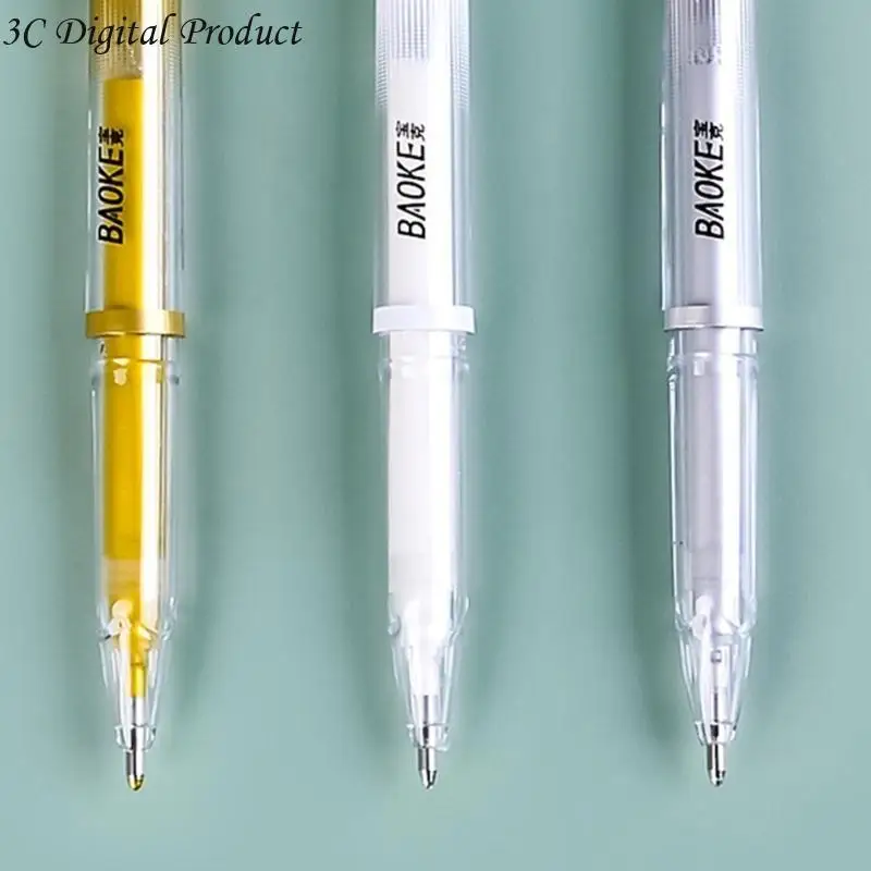 قلم جل القلم المرتفع قلم 1 مم قلم لبطانة فاخرة للرسم الفني رسم اليومية سكرابوكينغ فضية بيضاء أو ذهبية Q84A