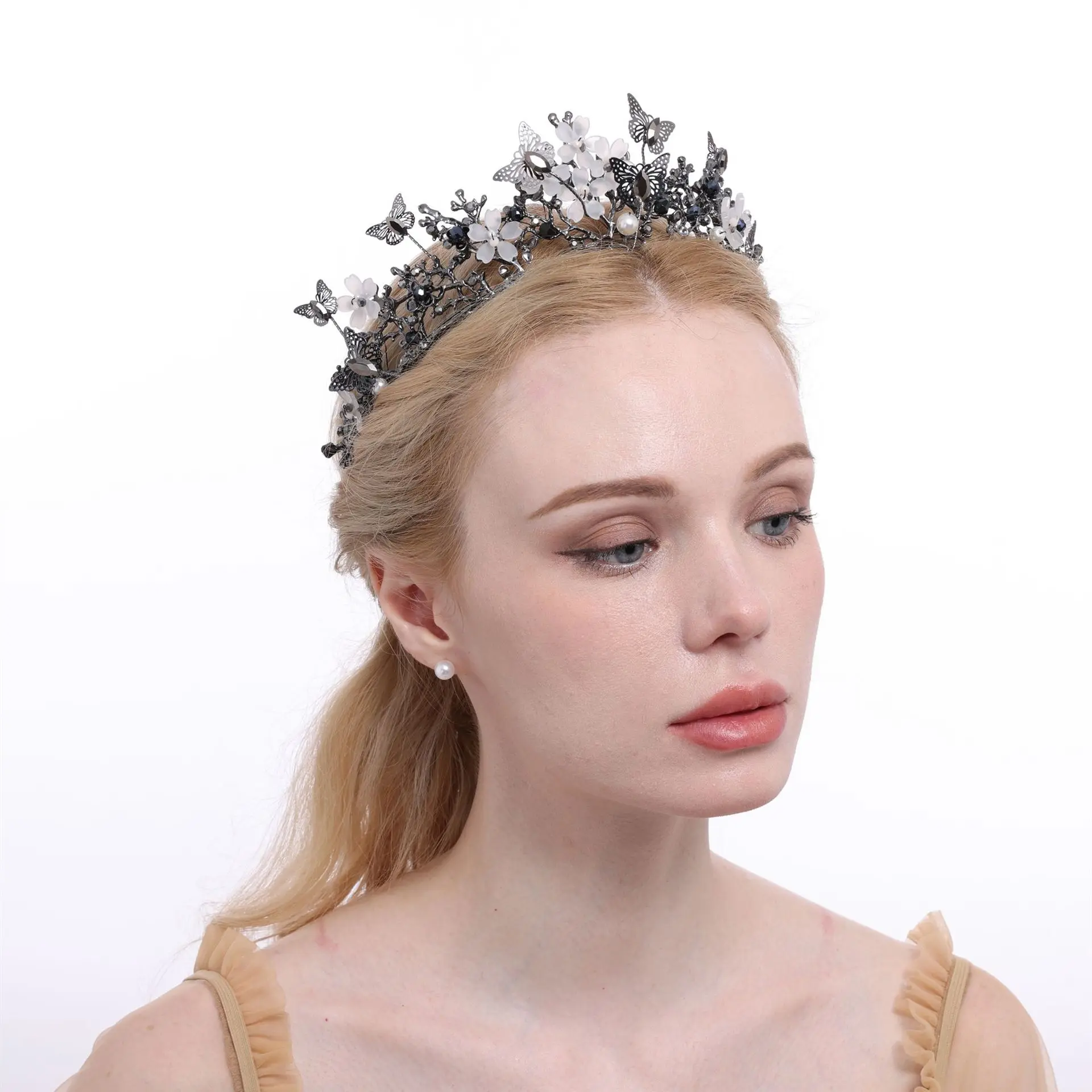 Baroque Crystal Crown Tiara For Women Bride Rhinestone Prom Diadem Bridal Wedding Hair Accessories Jewelry Tiaras And Crowns