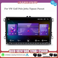 12G+256G Carplay Auto Android 13.0 IPS DSP Car DVD Player GPS map WIFI Bluetooth RDS Radio For VW Golf Polo Jetta Tiguan Passat