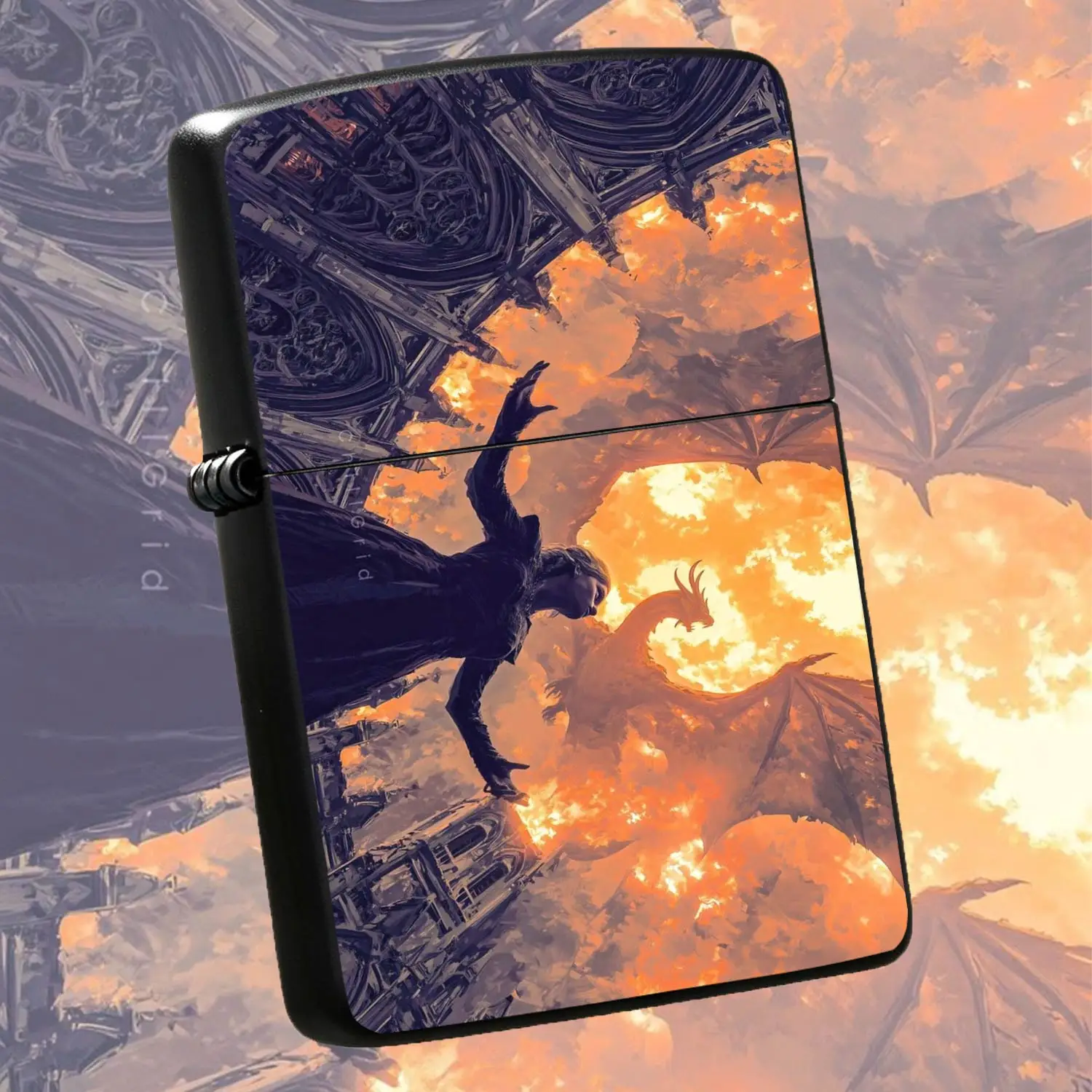 Dark Fantasy Dragon Flame Art Portable Lighter, Gothic Dome Fiery Dragon Aesthetic Decor, Suitable For Outdoor Camping, Daily Gathering, All Scenarios, Creative Unique Pattern, Ideal For And Gifting A Humorous And Interesting Lighter