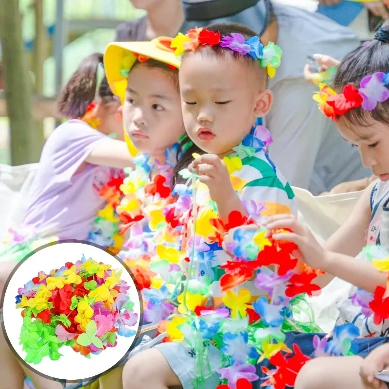 5/50 قطعة إكليل الزهور الاصطناعية قلادة هاواي موضوع حفلة جارلاند الصيف الشاطئ الزفاف حفلة عيد ميلاد لوازم الديكور #2
