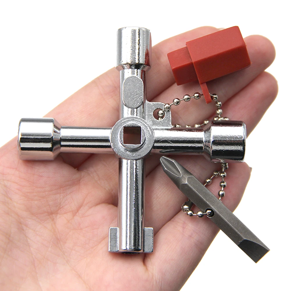 Four-in-one multi-function key wrench electric elevator electric control cabinet valve inner triangle four corners screwdriver