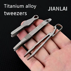 TC4 mini pinzas EDC de aleación titanio, clip de cabeza plana