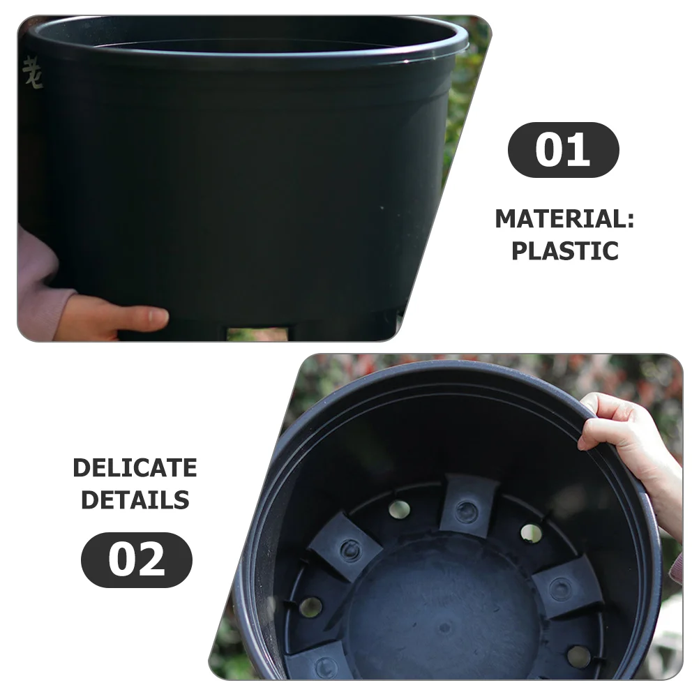 2 Pcs Plant Saucers for Outdoors Orchid Planter Planters Garden Pots Plastic Extra Large Trees Black Nursery Planting