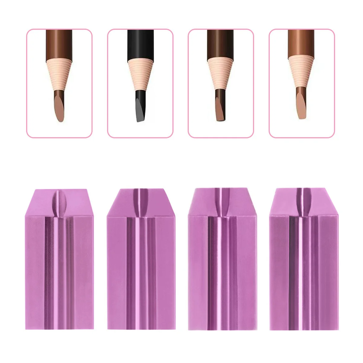 

Makeup Supplies Eyebrow Pencil Sharpener 4 Sides Design Durable Material Portable Lightweight Multiple Tips Fade Resistant