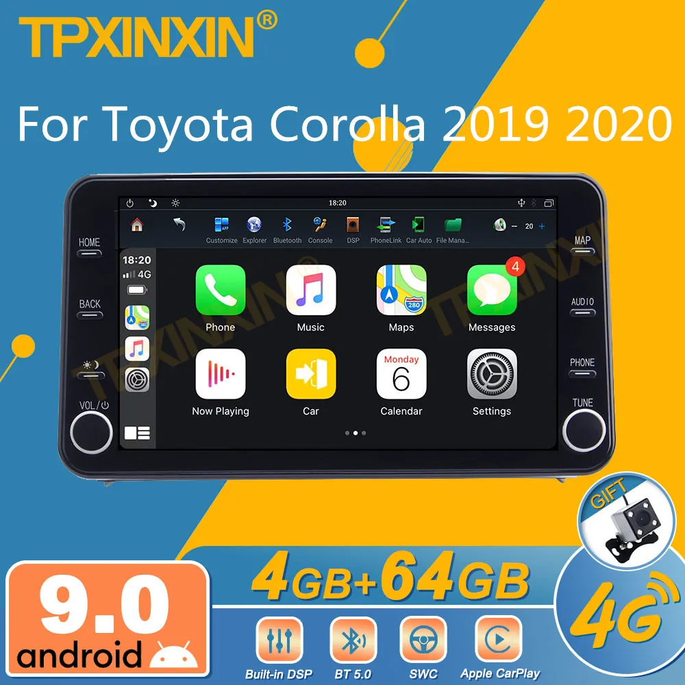 

For Toyota Corolla 2019 2020 Android Car Radio 2Din Stereo Receiver Autoradio Multimedia Player GPS Navi Head Unit Screen