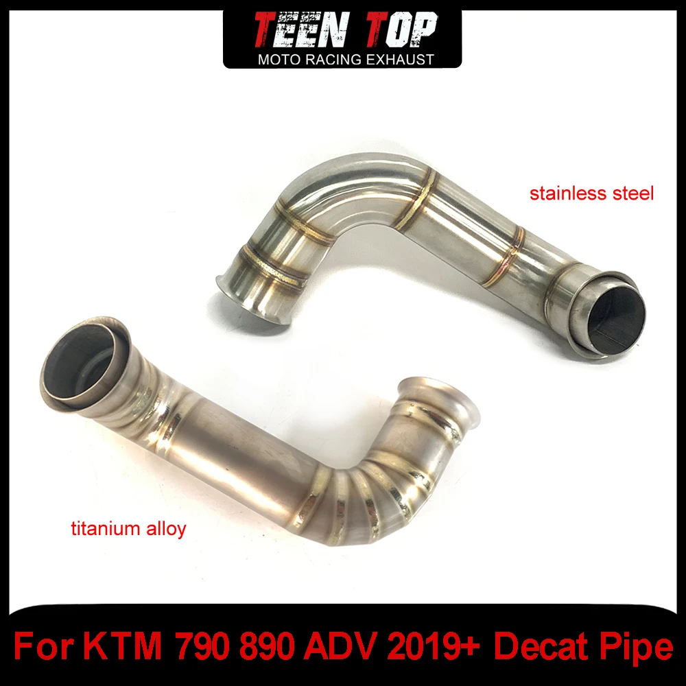 

For KTM 790ADV 890DUKE Decat Pipe Stainless/Titanium Motorcycle Exhaust Connection Pipe 890 Adventure 2021-2024 Stock Size Tube