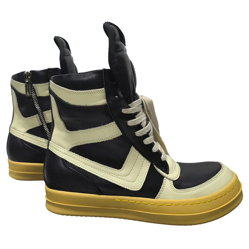 

2024 New Retro Sle High Top Men's oes Thi Bot Casual Leather oes with Large Hook Spring Autumn Winter Seasonal Wear