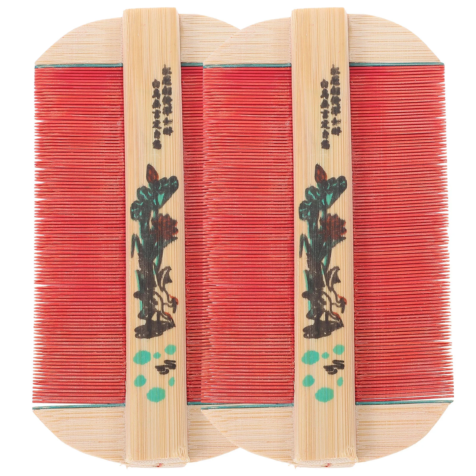 2Pcs Dense Teeth Combs Wooden Hair Combs Strainer Combs Massage Comb for Women Men