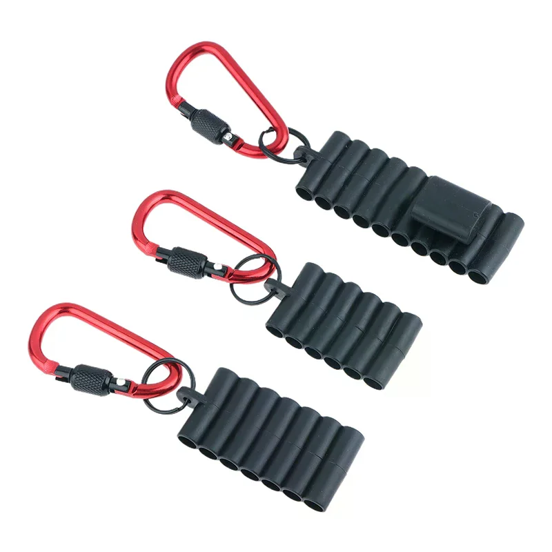المحمولة المطاط مفك بت حامل مع حلقة تسلق المفاتيح بت حامل متعدد الصليب سائق بت المنظم كم حامل #6