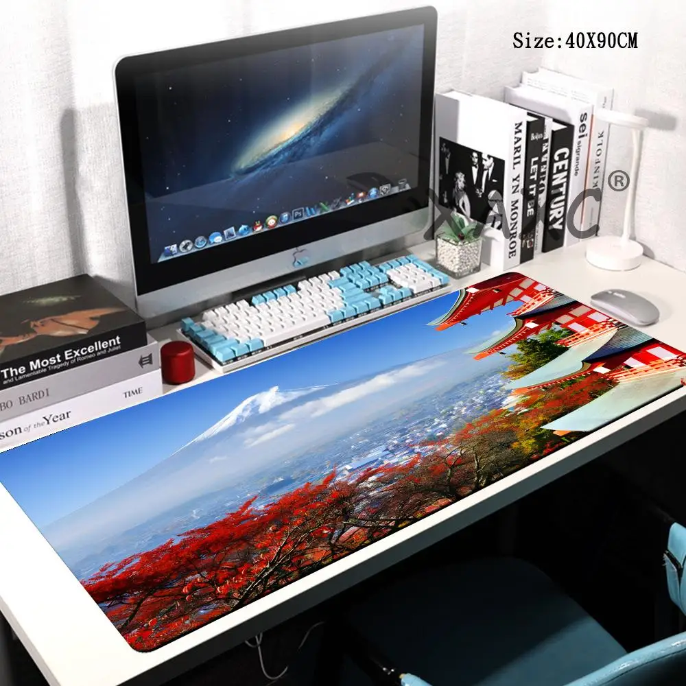 HYBXAXCXXL Mouse Pad Anime Natural Scenery Large Teclado Mousepad Pc Keyboard Gaming Table Mats Laptop 900x400 Mouse Mat