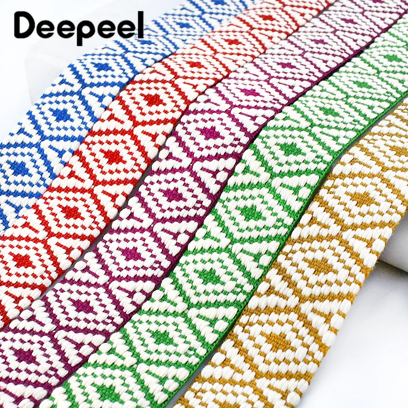 2/5/10Meters 38mm Jacquard Cotton Webbing for Bag Strap Backpack Ribbon Band Clothing Decorative Tape DIY Sewing Accessories