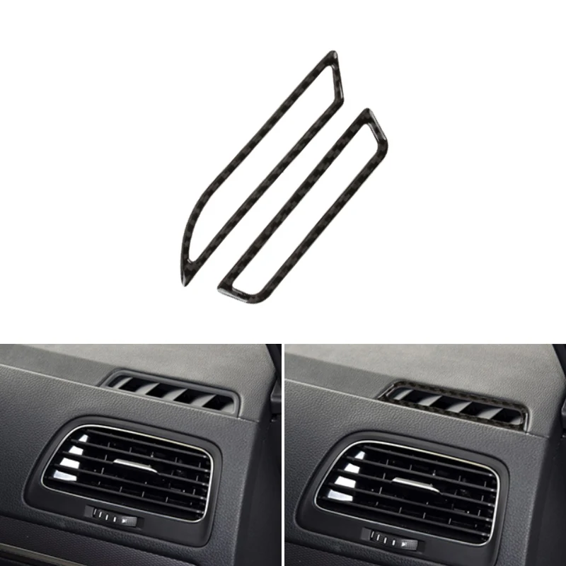 

For VW Golf 7 MK7 VII 2013 2014 2015 2016 2017 Carbon Fiber Car Side Air Condition Air Outlet Vent Cover Trim