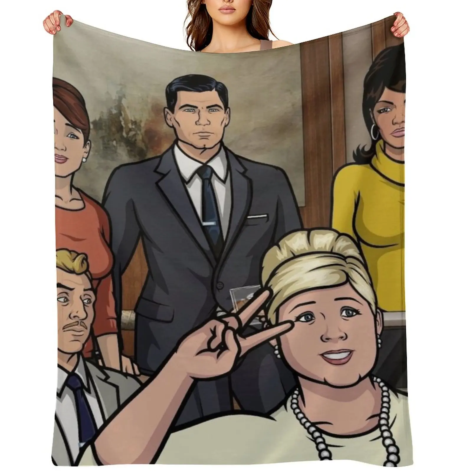 

Archer's Cast selfie Throw Blanket Sofa Quilt Quilt halloween Travel Blankets