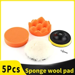 Polishing Buffing Pad 5Pcs 4 Inch Kit For Car Polisher Buffer With M10 Drill Adapter Backing Plate Sponge and Woolen Waxing Pad