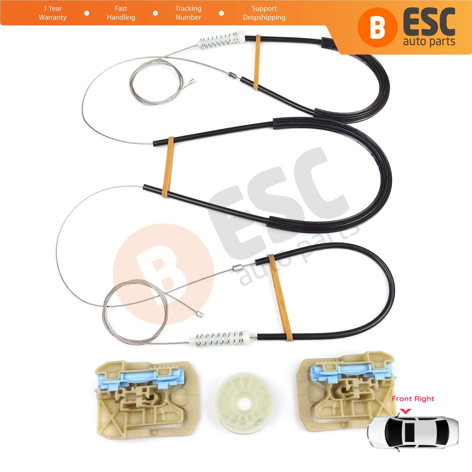 EWR5169 Electric Window Lifter Regulator Repair Set Front Right for Audi A4 S4 B8 8K 8KH 8K5 8K2 2008-2015 4/5 Door 8K0837462