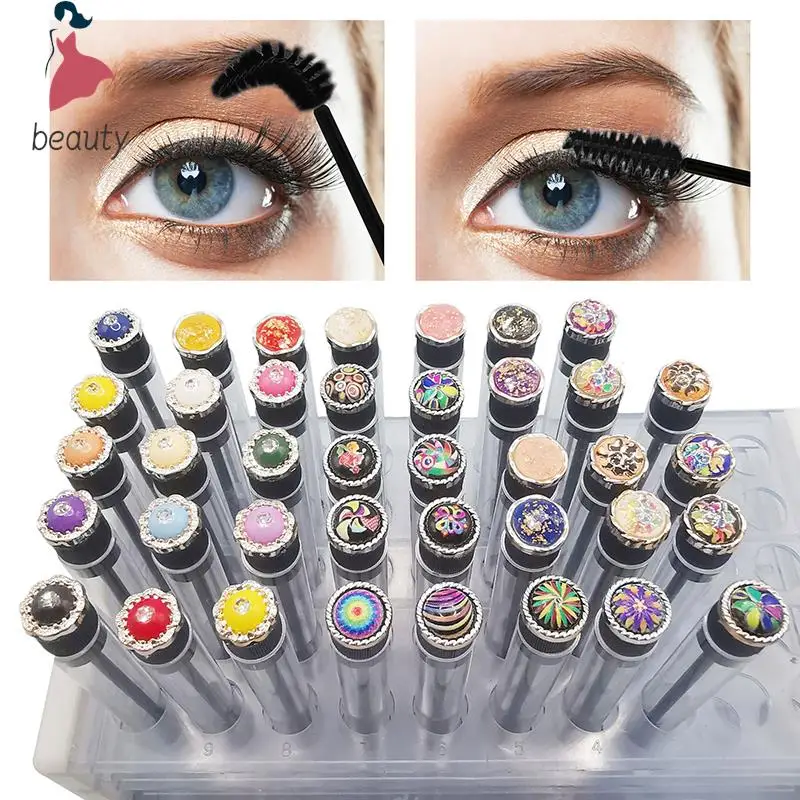 Black Eyelashes Brush Tube, Eyelash Extension Mascara Wands Aplicador de sobrancelha, Flower Eyelash Brushes, Salon