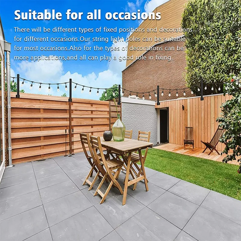 Confezione da 4 lampadari autoportanti palo da giardino lampada da fata supporto per asta di fissaggio indipendente regolabile facile da installare forniture per esterni
