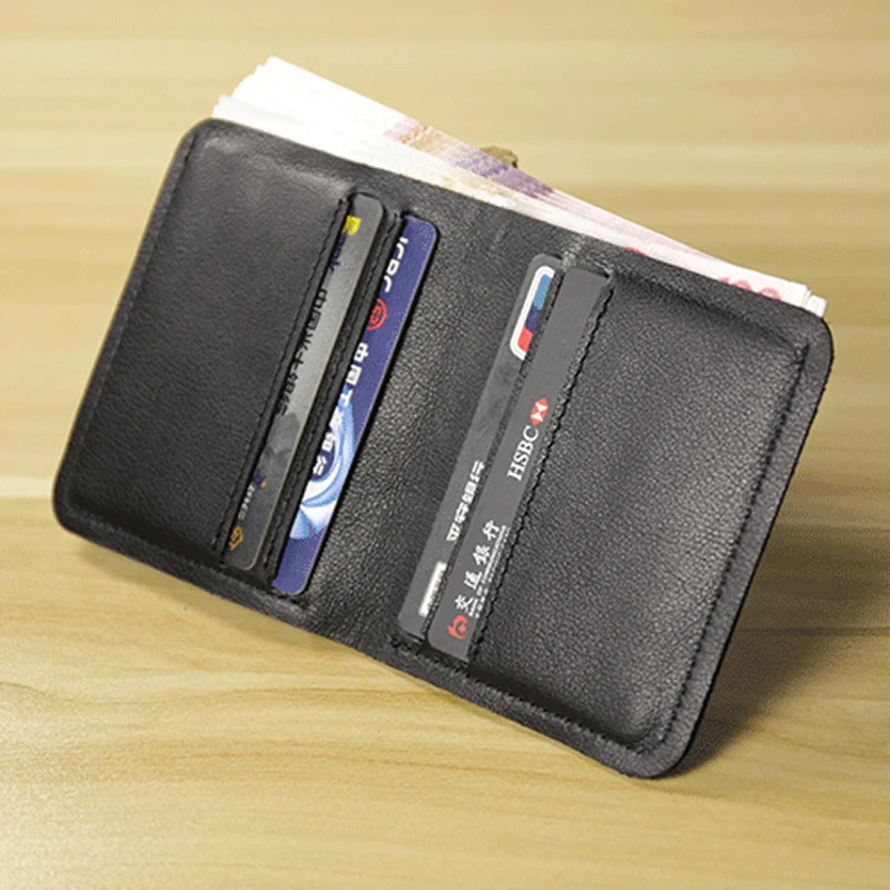 Ultra Thin Mini Wallet Wallet Luxury Men's Leather Leather Slim Bag Money Holder I Clip Original Man Mens Bifold Genuine For Sef