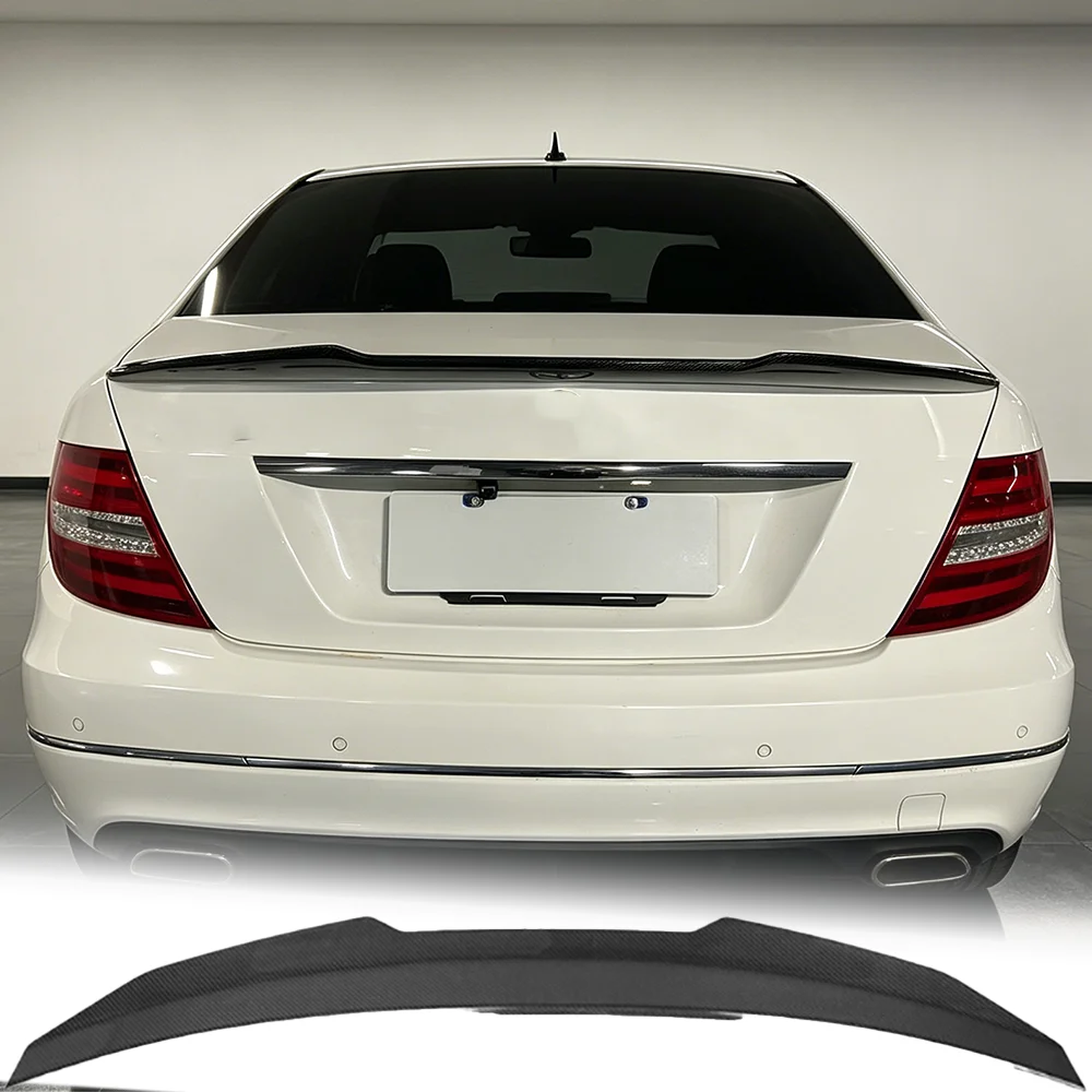 For BenzW204C180/C200/C260/C300/C63 four door pure carbon brazed rear spoiler luggage compartment rear wing modification accesso