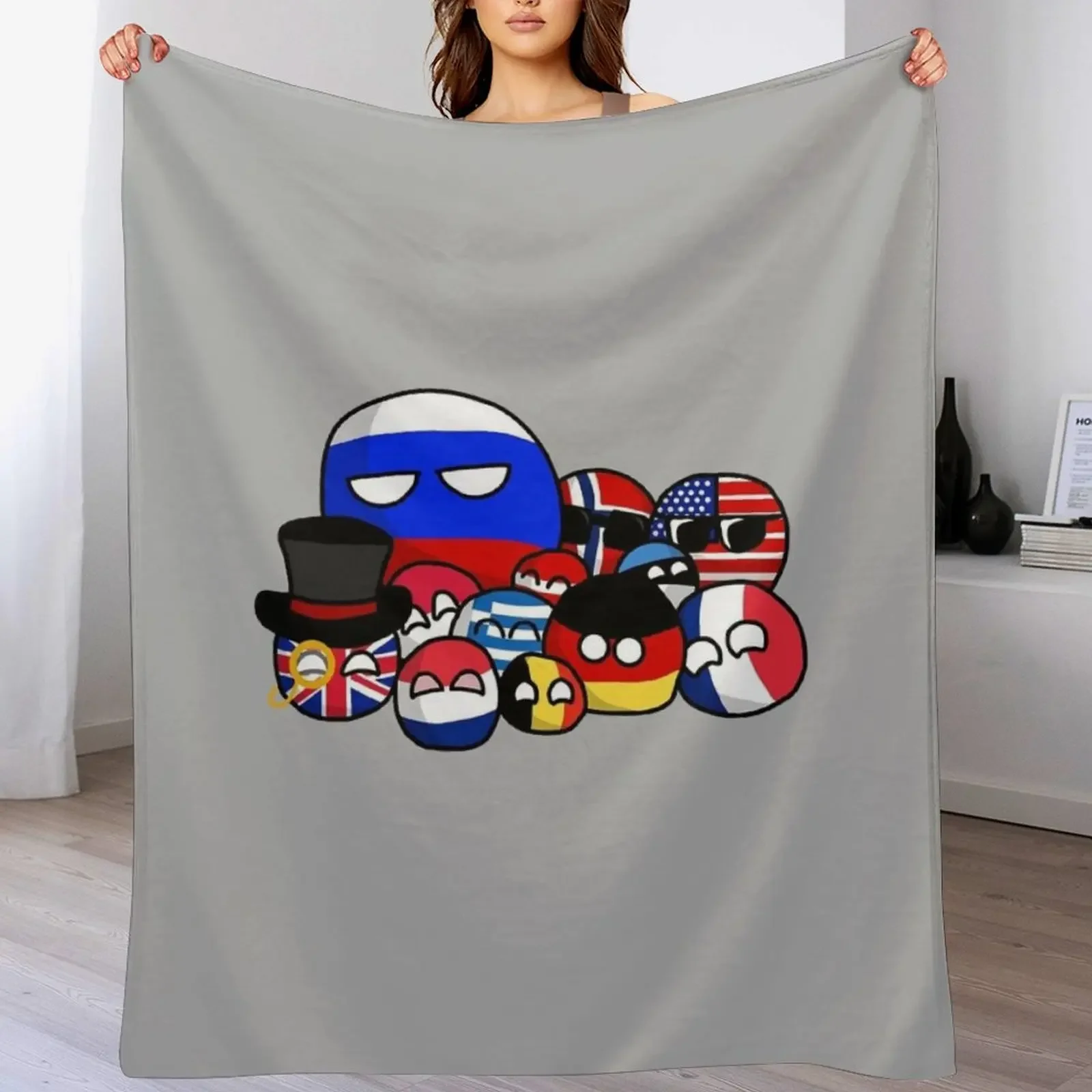 Countryballs Pullover Gifts For Fans, For Men and Women, Gift Valentine's Day Throw Blanket Hair Flannels Hairy Blankets