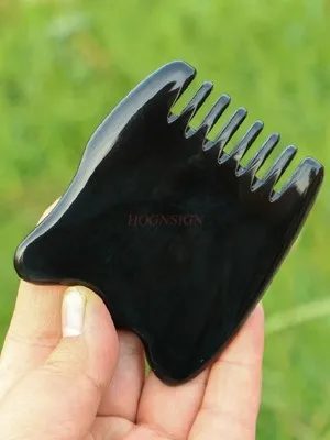 Natural horn scraping massage comb personal care cleaning scalp anti-static head treatment wash comb length 8CM thick