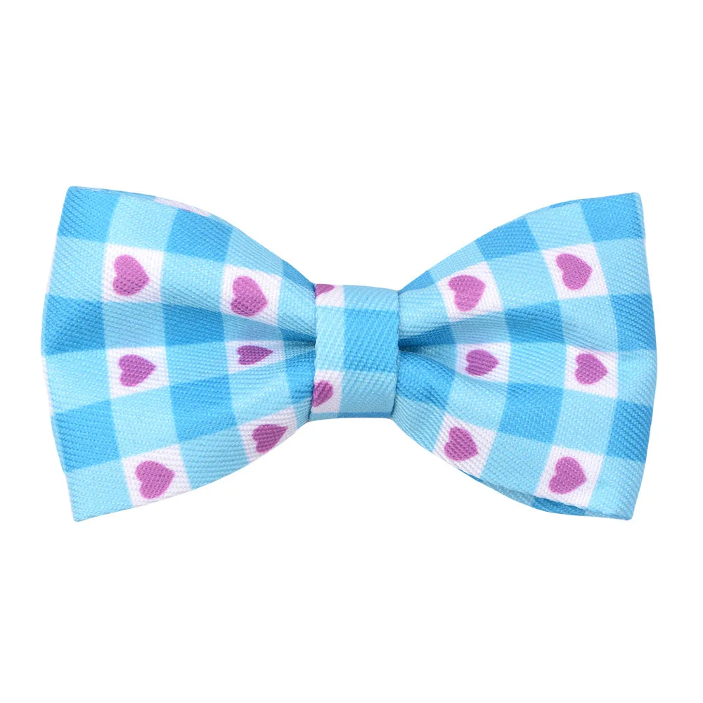 50/100 pcs Plaid Dog Collar Bow Tie Valentine\'s Day Pet Supplies Removable Dog Bow Ties Collar Decoration Love Dog Accessories