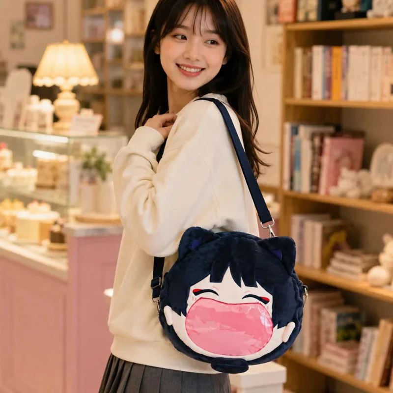 Genshin Impact Wanderer Plush Backpack Big Mouth Anime Ita Bag Crossbody Shoulder Character Storage Cute Collectible Fan Gift