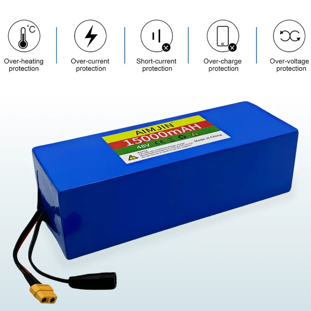 18650 13S4P Rechargeable Battery Pack 48V 15000mAh Lithium ion Battery With BMS Suitable for Electric Scooter Bicycle