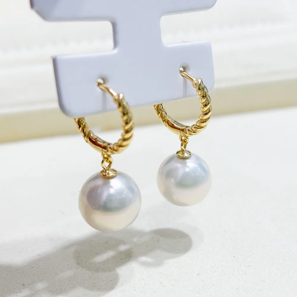 Solid S925 Sterling Silver Earring Settings for DIY, Handmade Material, Fine Jewelry, Finding Accessories, E044, 1 Pair