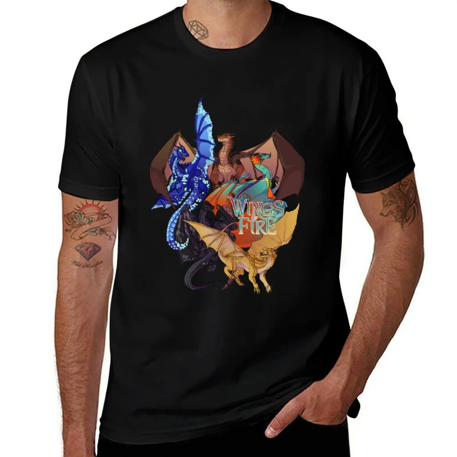 

many wings of fire dragon beautiful art T-Shirt t shirt man casual t shirts for man pack cotton