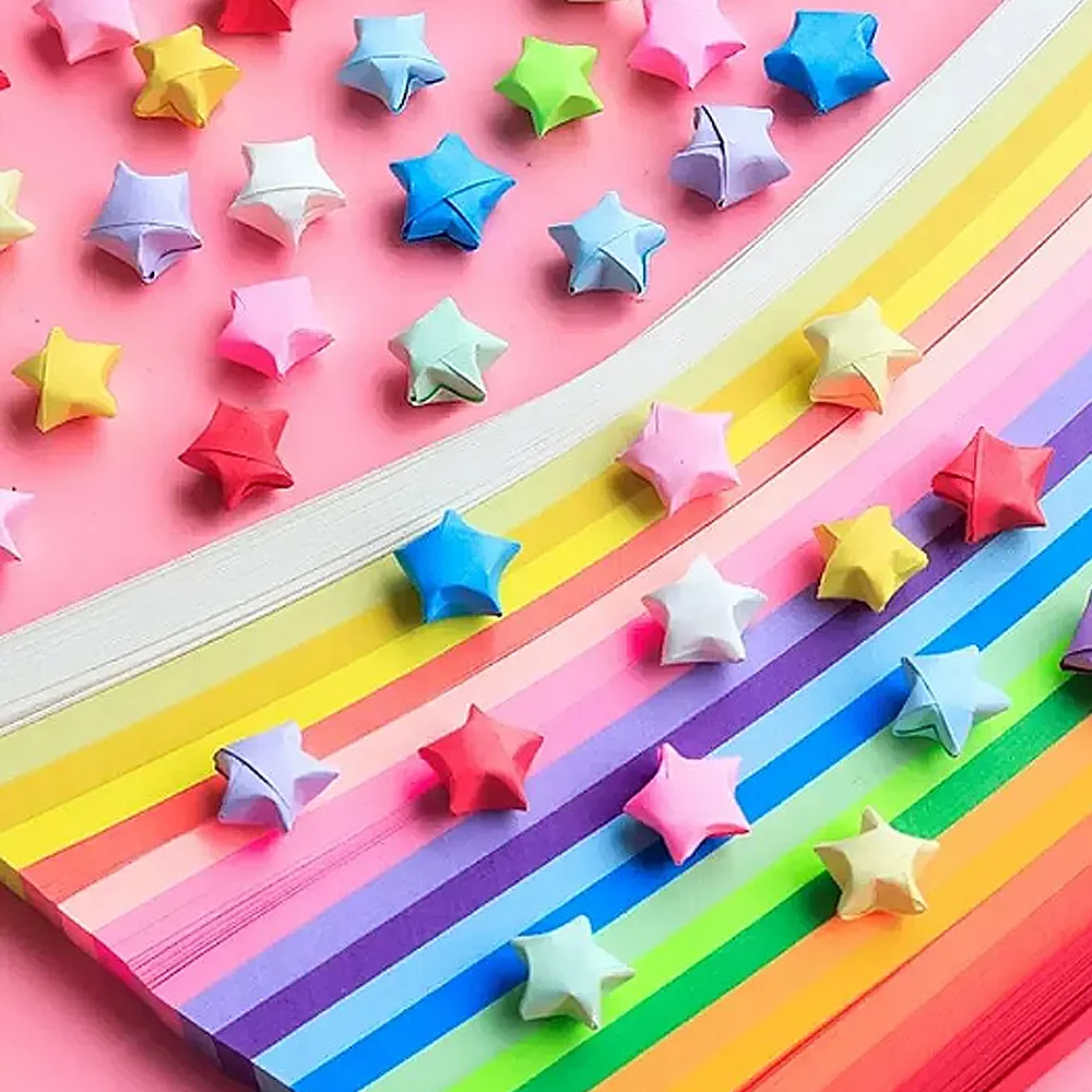 540 Sheets Star Papers Lucky Star Origami Paper Strips DIY Handmade Orgami Paper Craft Paper Lucky Star Folding Paper Supplies