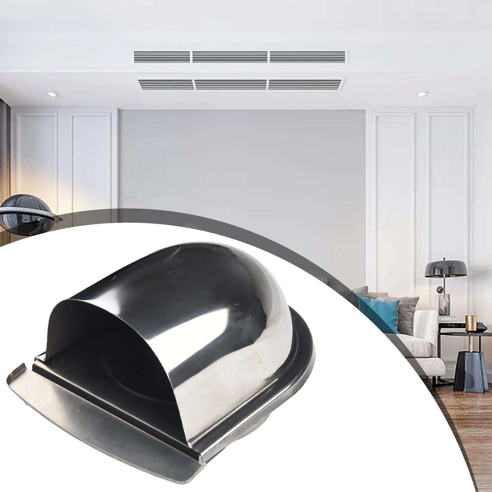 Wall Air Vent Air Vent Cover Ducting Cover for durable Vent Extract Valve Grille Silver for exhaust Fans & Ventilators