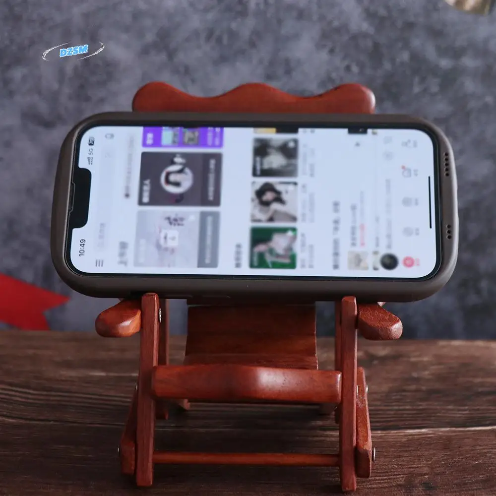 

Home Decor Foldable Desktop Phone Holder Mini Decoration Crafts Phone Holder Bracket Wooden Decorative Cellphone Stand Travel